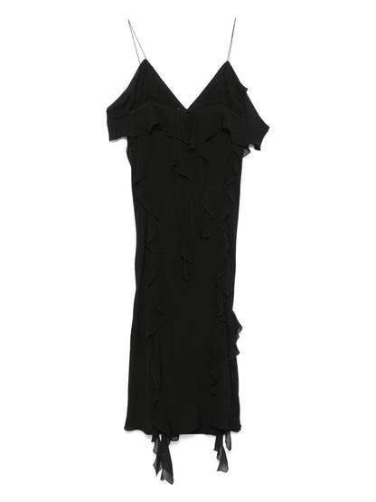 Ruffled Georgette Midi Dress