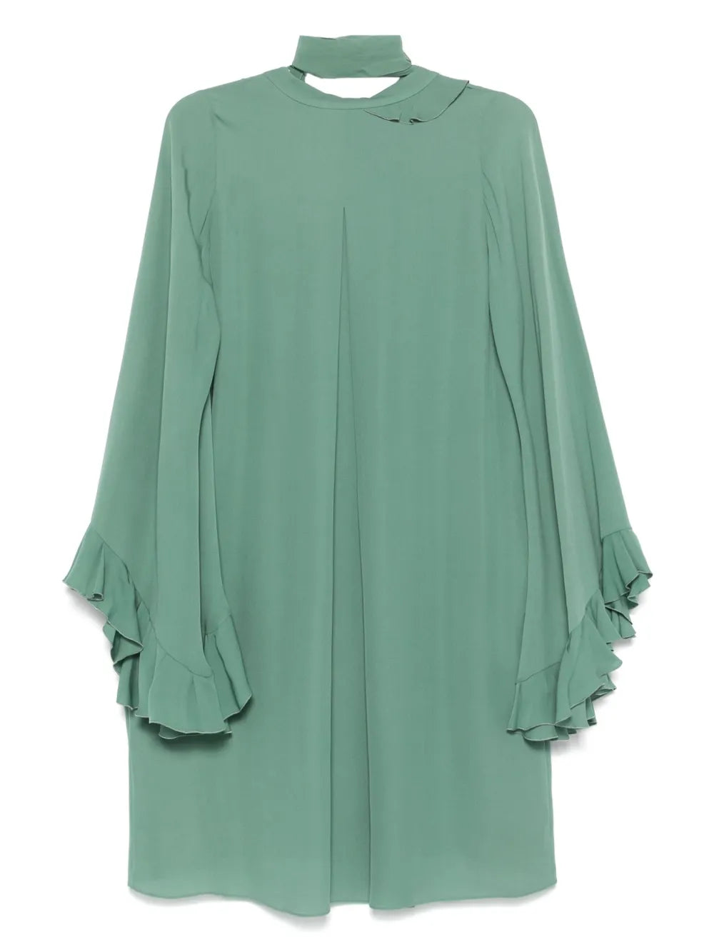 Ruffled-Detailing Georgette Midi Dress