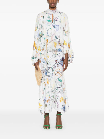 Floral-Print Blouse
