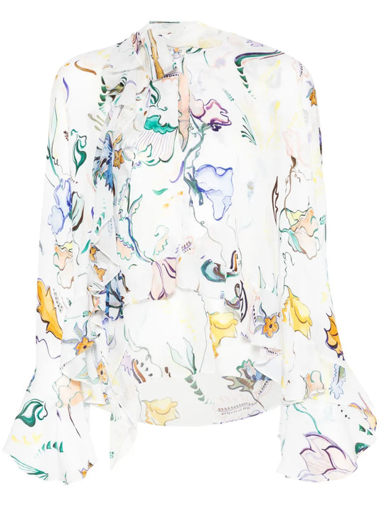 Floral-Print Blouse