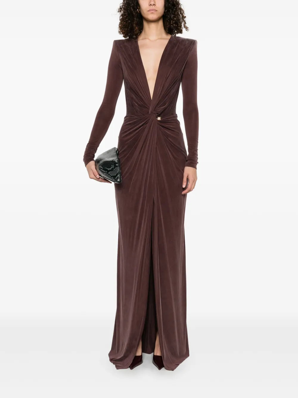 Piercing-Detail Jersey Gown