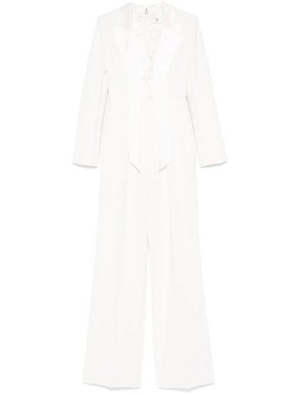 Satin-Lapels Tuxedo Jumpsuit