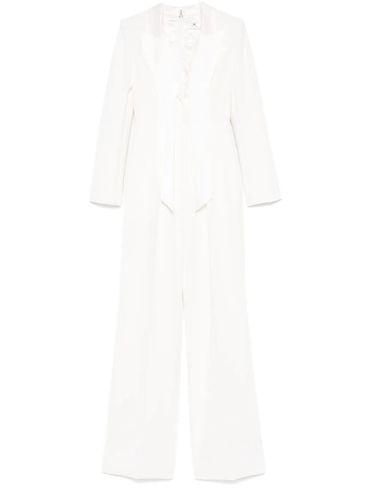 Satin-Lapels Tuxedo Jumpsuit