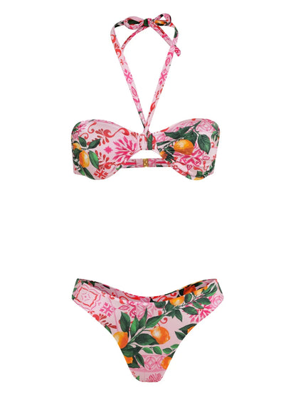 Lemon-Print Bikini Set