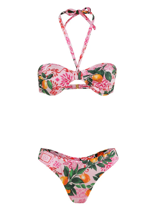 Lemon-Print Bikini Set