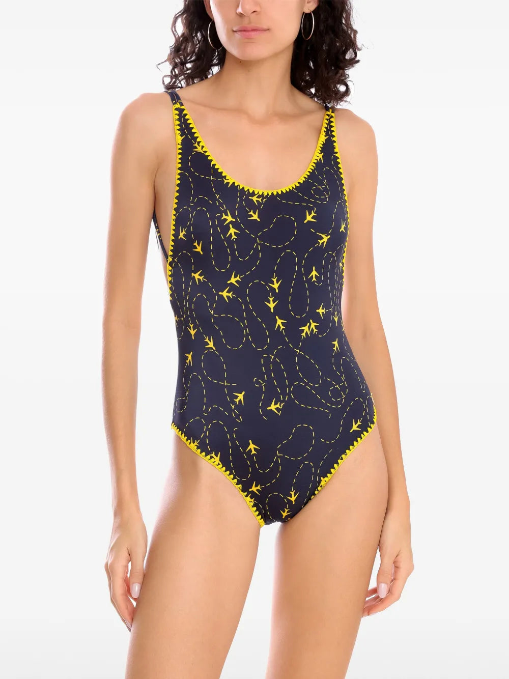 Plane-Print Swimsuit