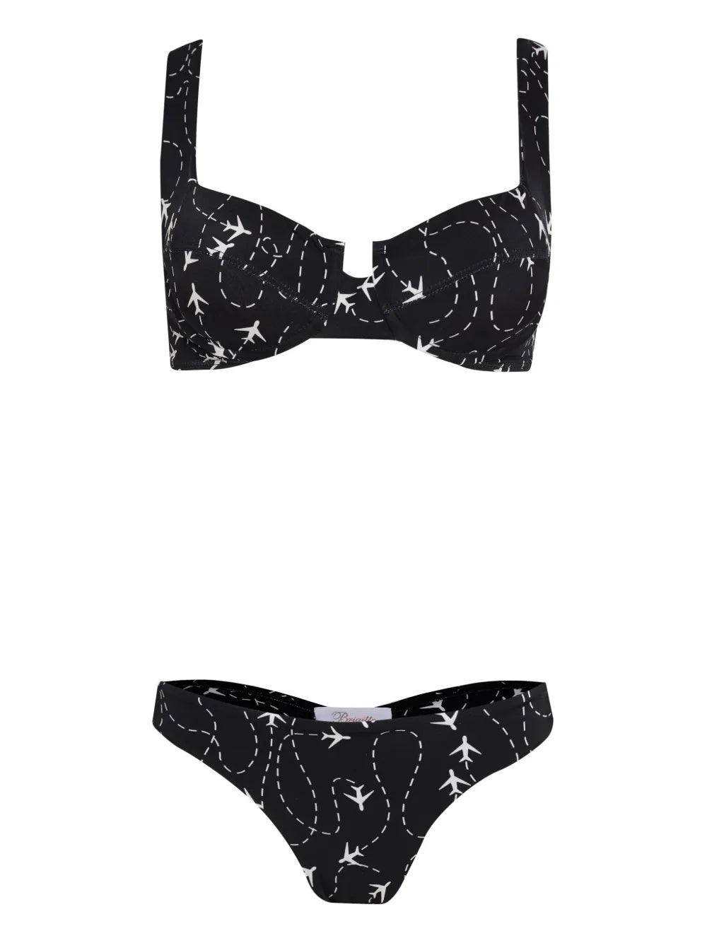 Plane-Print Bikini Set