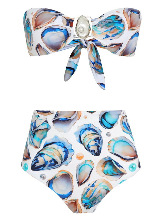 Shell-Print Bikini Set