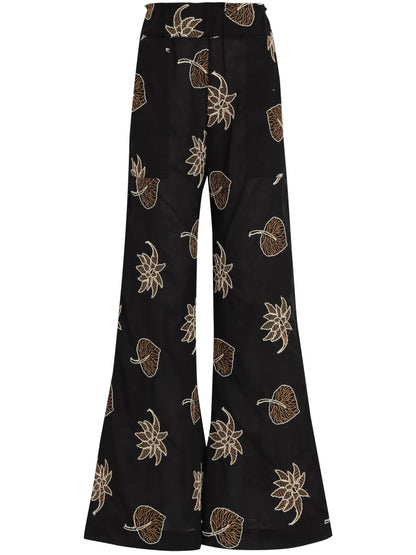 Floral-Print Trousers