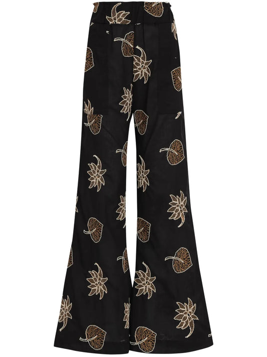 Floral-Print Trousers
