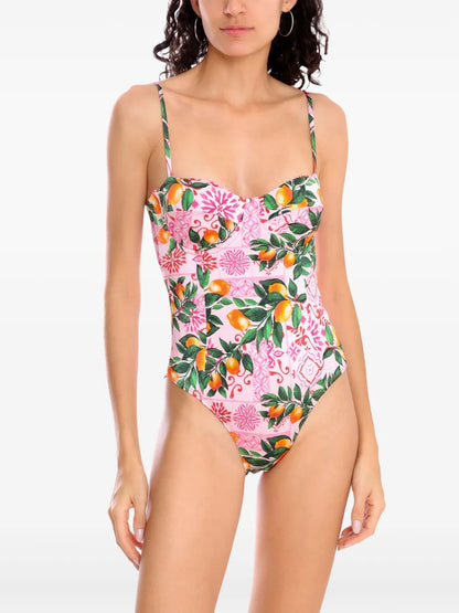 Lemon-Print Swimsuit