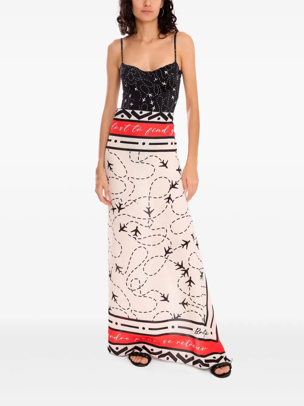 Plane-Print Beach Cover-Up