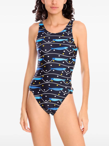 Fish-Print Swimsuit
