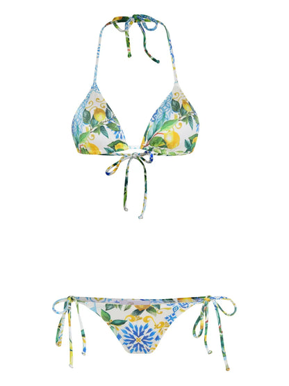 Lemon-Print Bikini Set