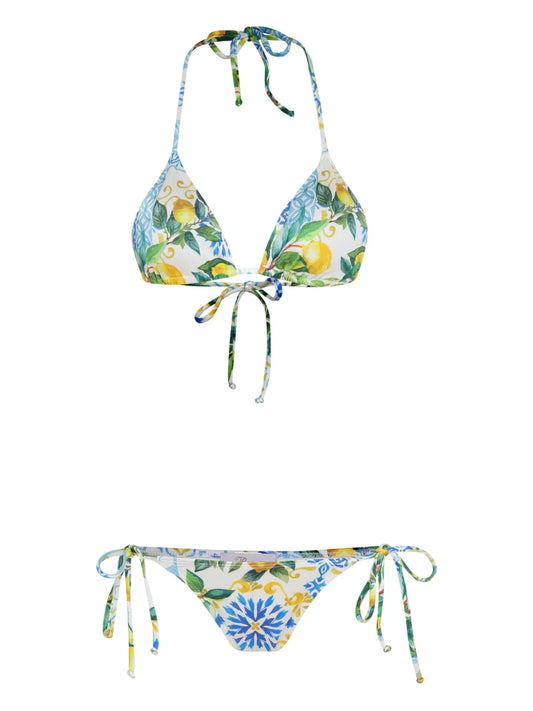 Lemon-Print Bikini Set