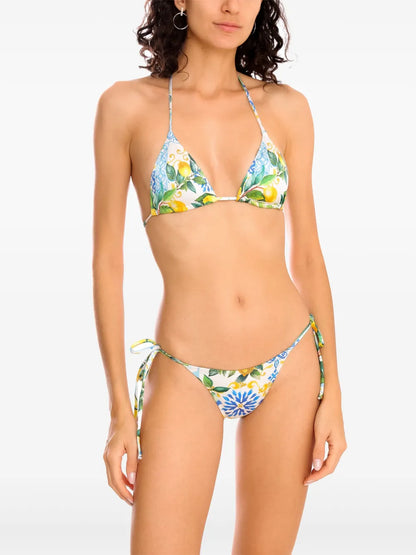 Lemon-Print Bikini Set