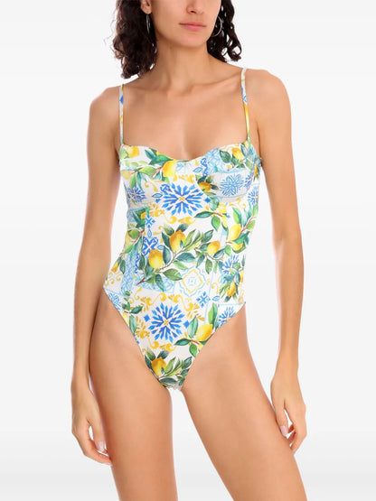 Lemon-Print Swimsuit
