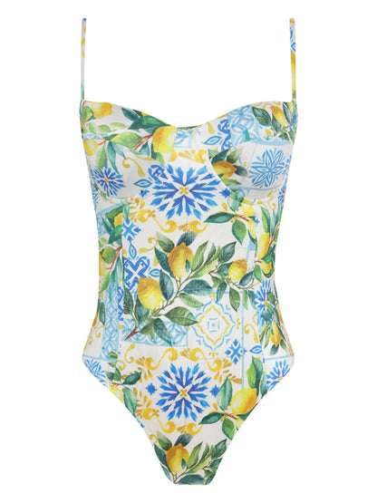 Lemon-Print Swimsuit
