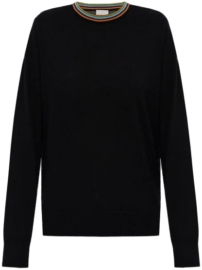 Striped-Trim Sweater