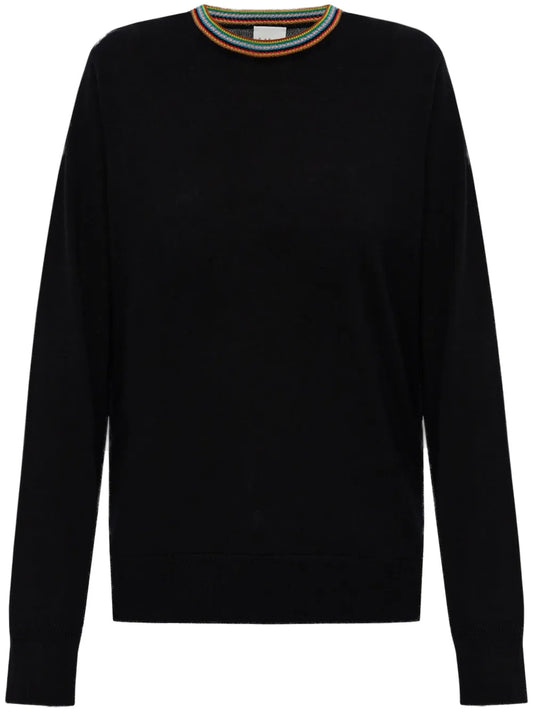 Striped-Trim Sweater