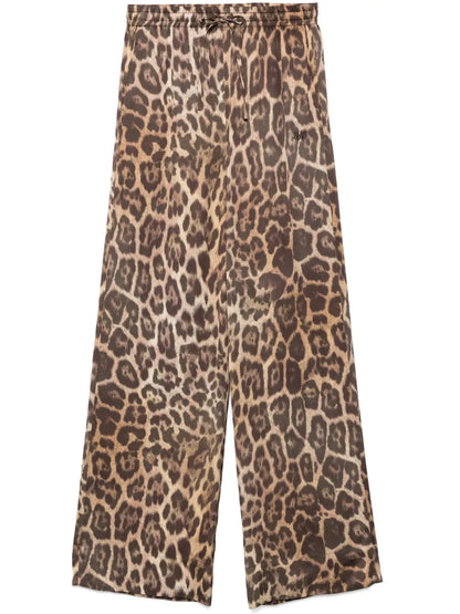 Leopard-Print Straight-Leg Trousers