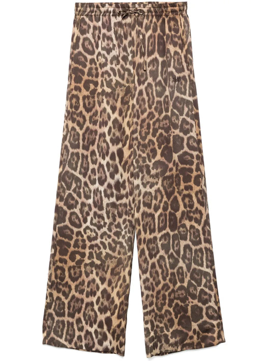 Leopard-Print Straight-Leg Trousers