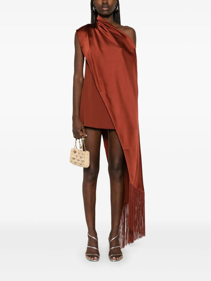 Draped Panel-Detail Mini Dress