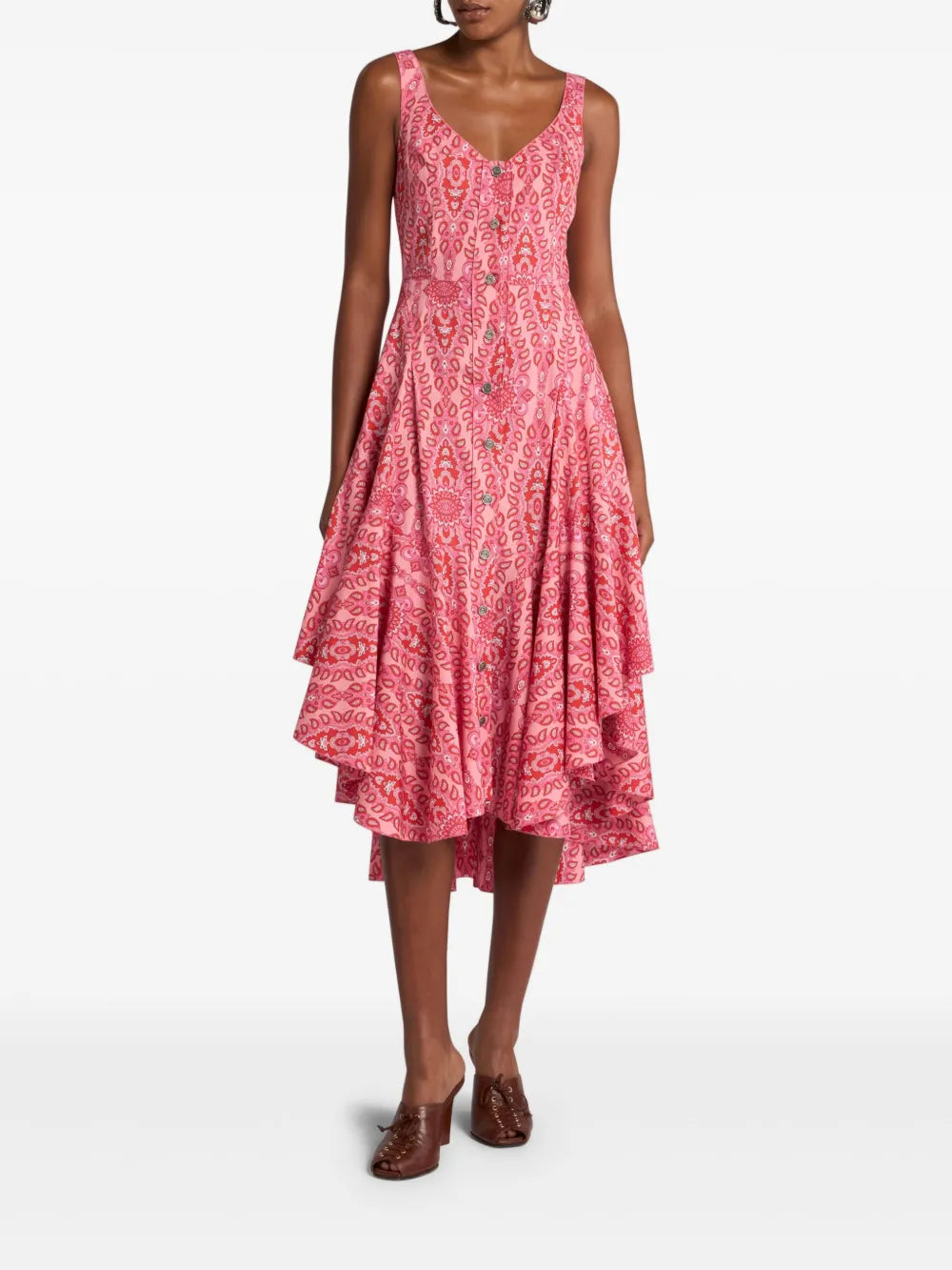 Medallion-Motif Sleeveless Dress