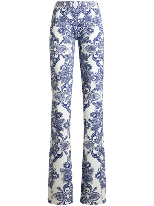 Lace-Motif Knit Trousers