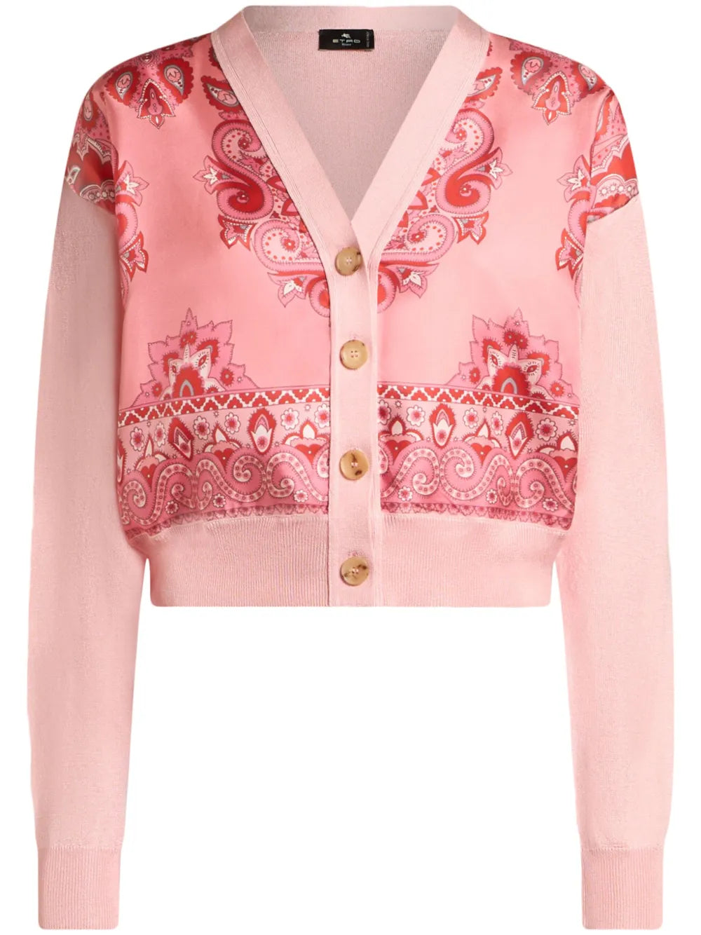 Printed-Panel Cardigan