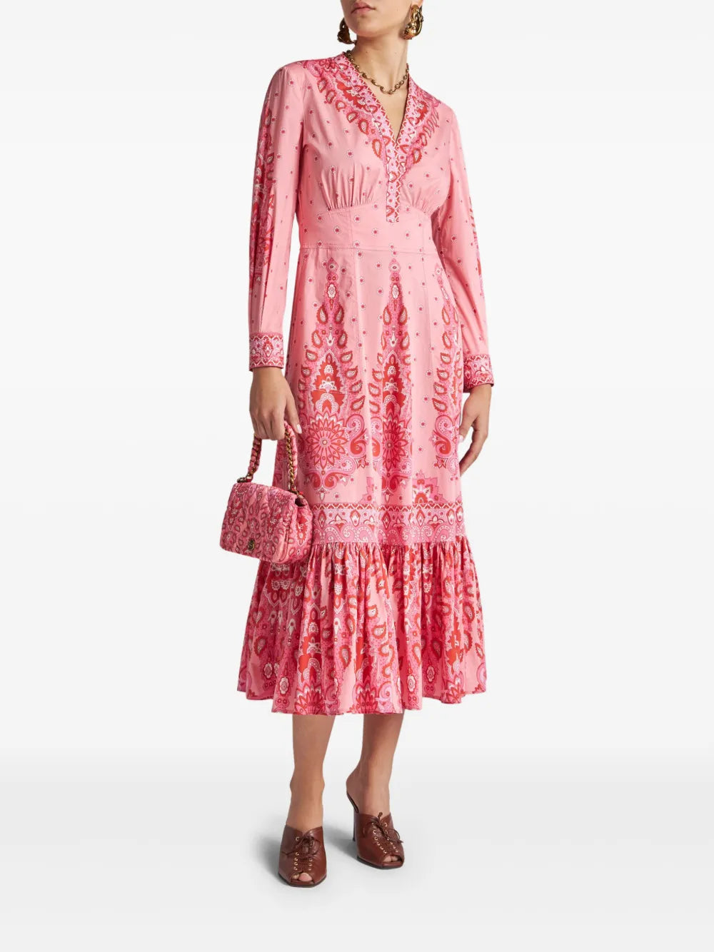 Printed Poplin Midi Dress