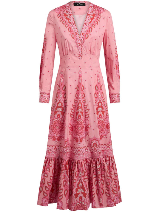 Printed Poplin Midi Dress