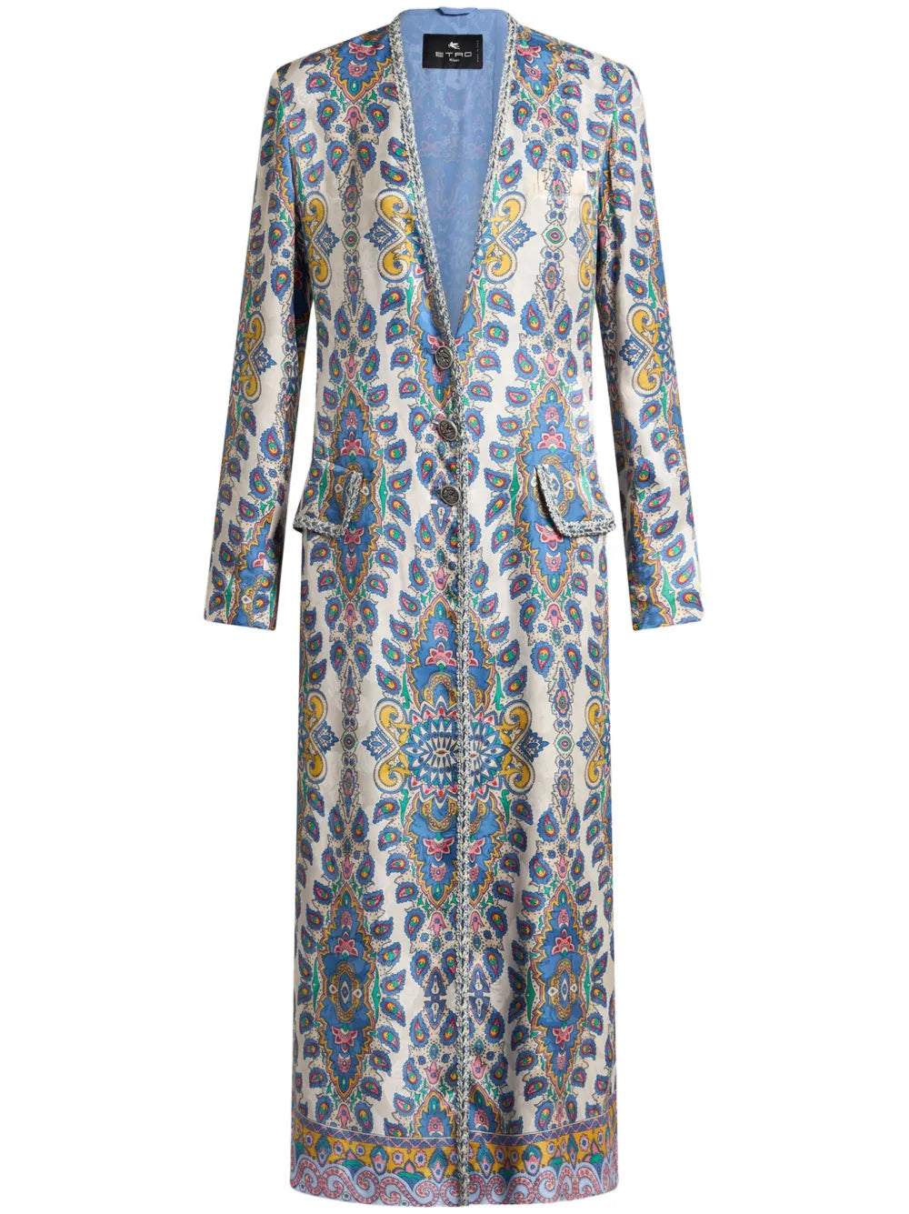 Paisley-Print Duster Coat