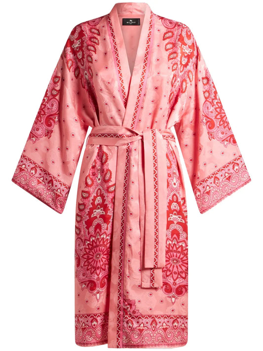 Paisley-Print Robe Jacket