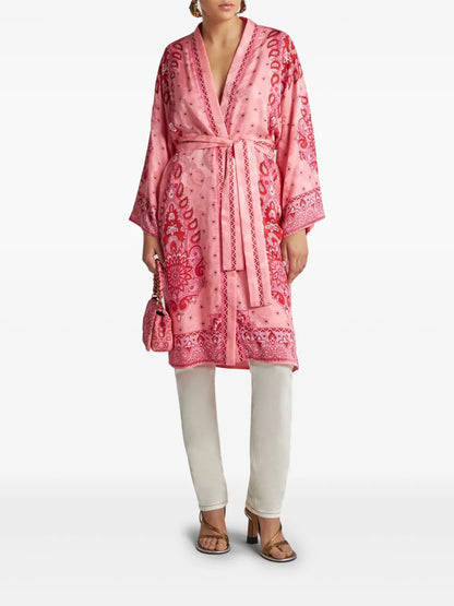 Paisley-Print Robe Jacket