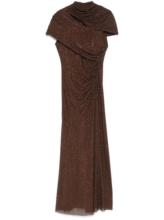 Rhinestone Cut-Out Midi Dress