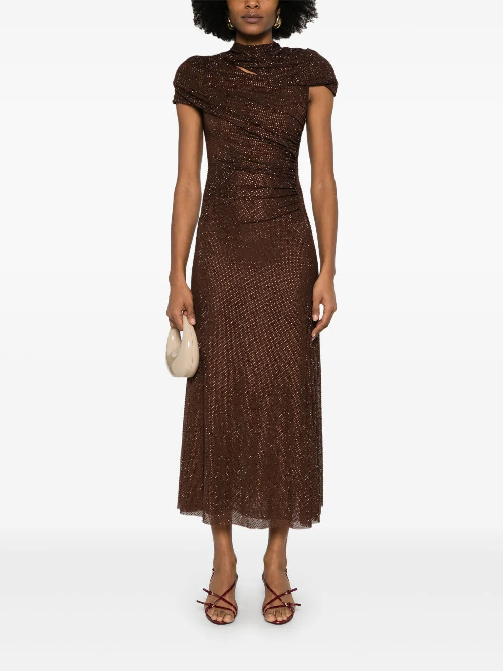 Rhinestone Cut-Out Midi Dress