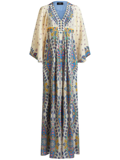 Paisley-Print Maxi Dress