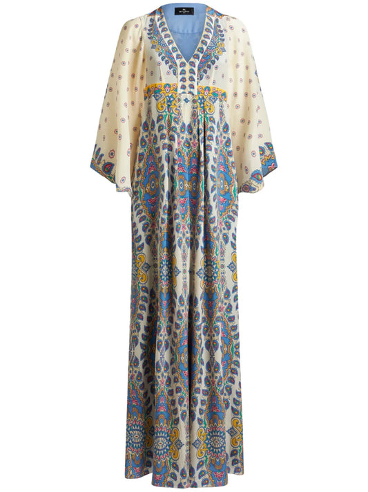 Paisley-Print Maxi Dress
