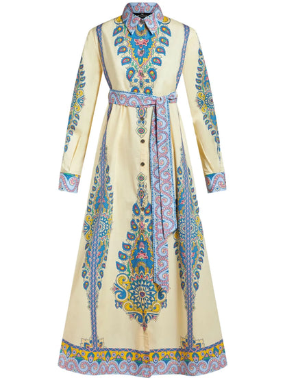 Paisley-Print Shirt Dress