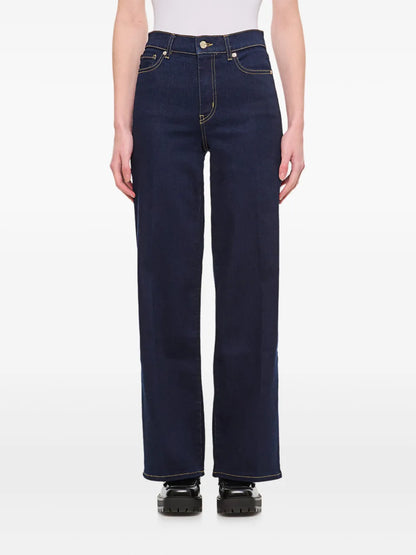 Contrast-Stitching Jeans
