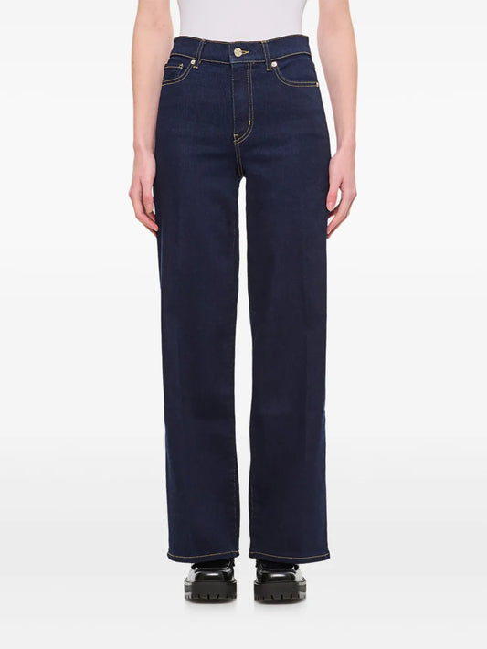 Contrast-Stitching Jeans