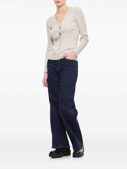 Contrast-Stitching Jeans