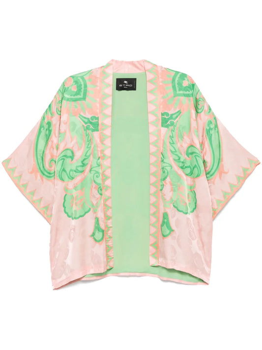 Floral-Jacquard Jacket