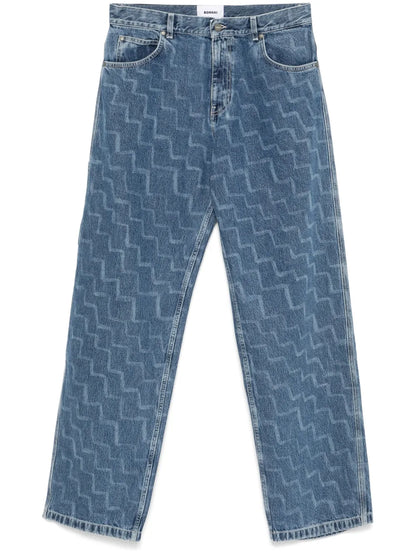 Zigzag-Print Jeans