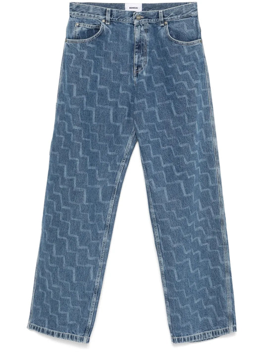 Zigzag-Print Jeans