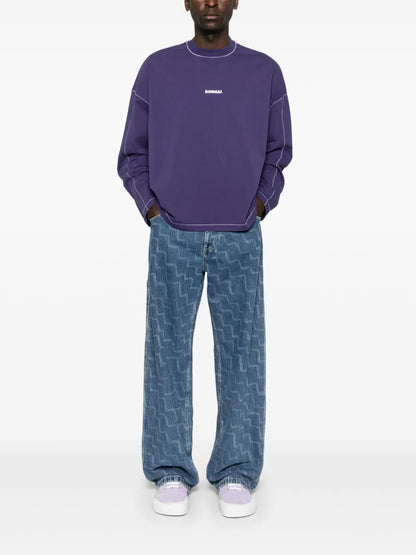 Zigzag-Print Jeans