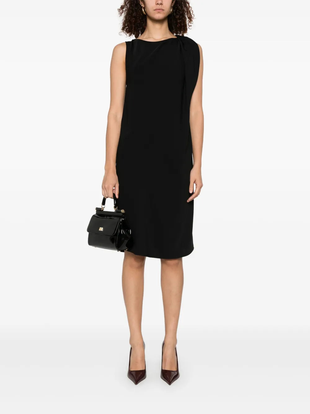 Twist-Detailing Midi Dress