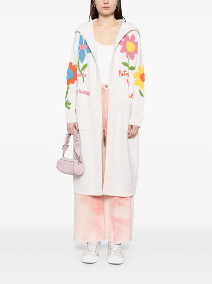Embroidered Floral Long Cardigan