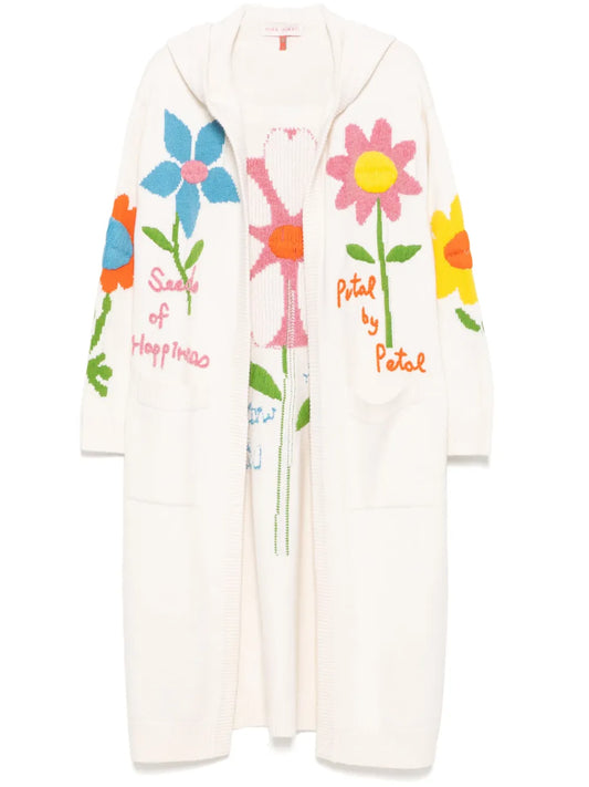 Embroidered Floral Long Cardigan